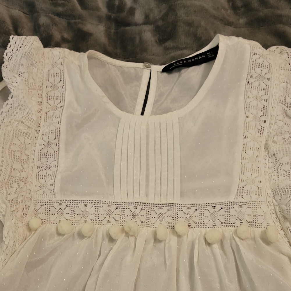 Zara Woman White sleeveless top